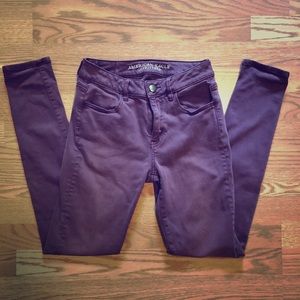 American eagle maroon high-waisted jeans!